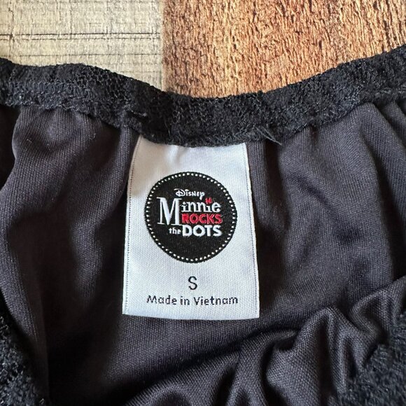 Disney Minnie Rocks The Dots Womens Size S Black Mini Dress with Flutter Sleeves - Picture 5 of 7